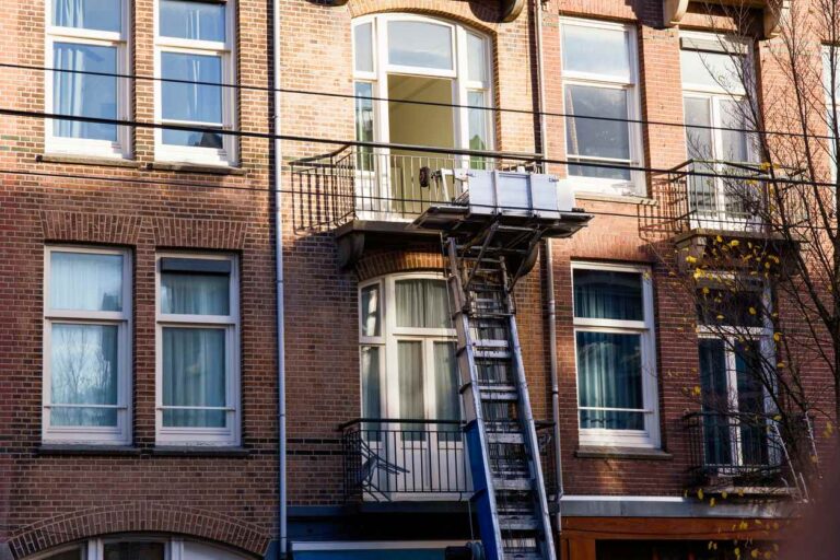The outside of a New York apartment.